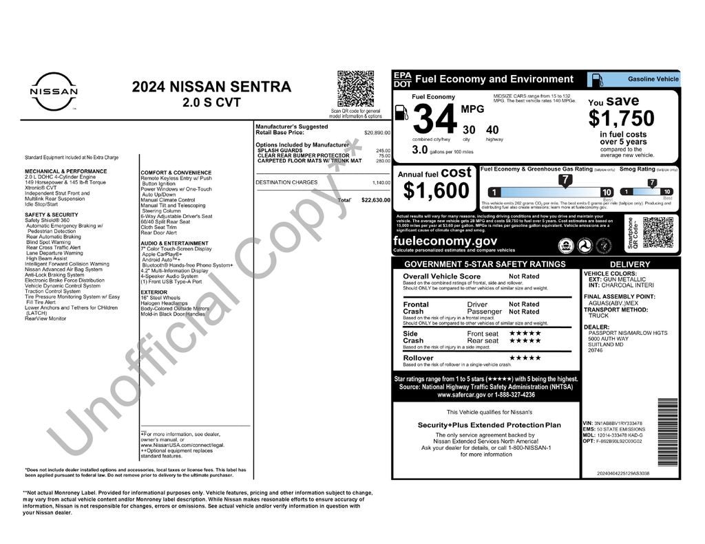 2024 Nissan Sentra S