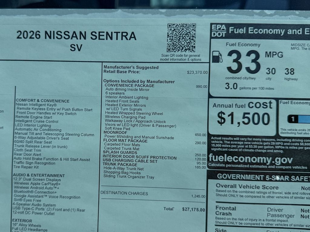 2026 Nissan Sentra SV