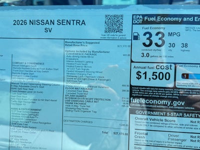 2026 Nissan Sentra SV