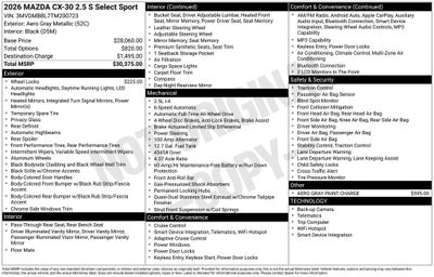2026 Mazda Mazda CX-30 2.5 S Select Sport AWD