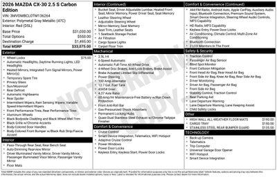 2026 Mazda Mazda CX-30 2.5 S Carbon Edition AWD
