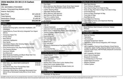 2026 Mazda Mazda CX-30 2.5 S Carbon Edition AWD
