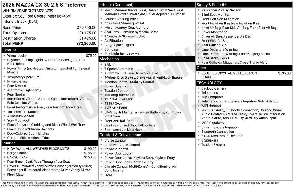 2026 Mazda Mazda CX-30 2.5 S Preferred AWD