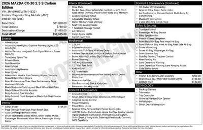 2026 Mazda Mazda CX-30 2.5 S Carbon Edition AWD