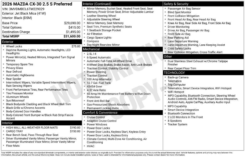 2026 Mazda Mazda CX-30 2.5 S Preferred AWD