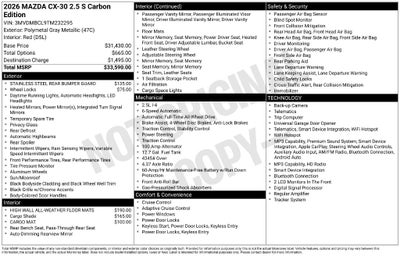 2026 Mazda Mazda CX-30 2.5 S Carbon Edition AWD