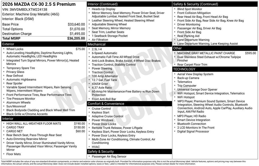 2026 Mazda Mazda CX-30 2.5 S Premium AWD