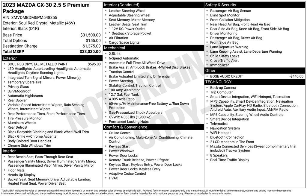 2023 Mazda Mazda CX-30 2.5 S Premium Package