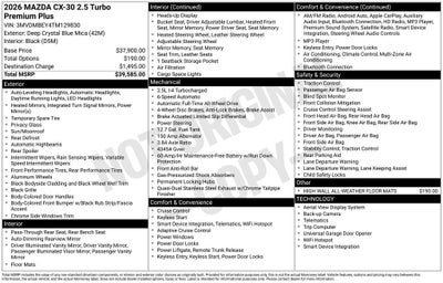 2026 Mazda Mazda CX-30 2.5 Turbo Premium Plus AWD
