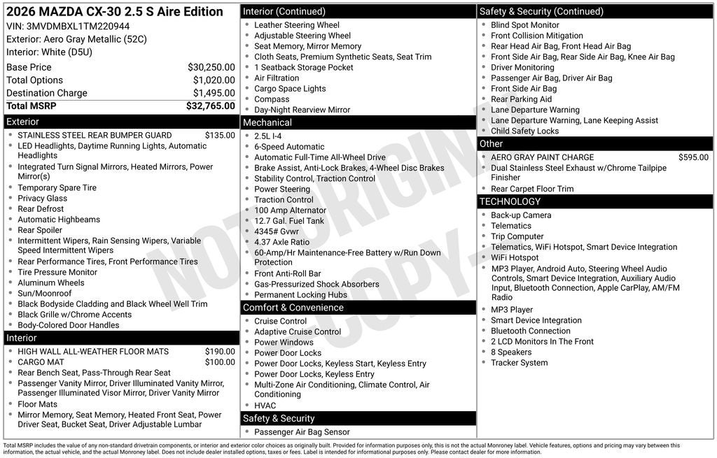 2026 Mazda Mazda CX-30 2.5 S Aire Edition