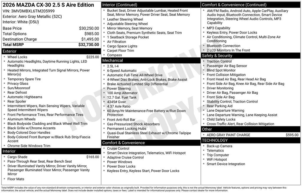 2026 Mazda Mazda CX-30 2.5 S Aire Edition