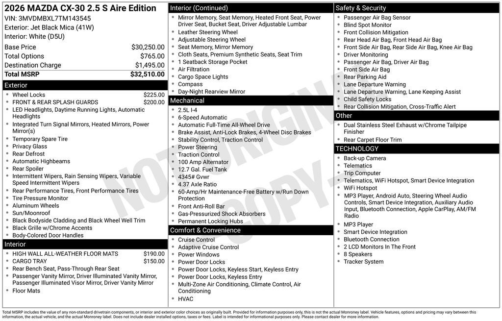 2026 Mazda Mazda CX-30 2.5 S Aire Edition