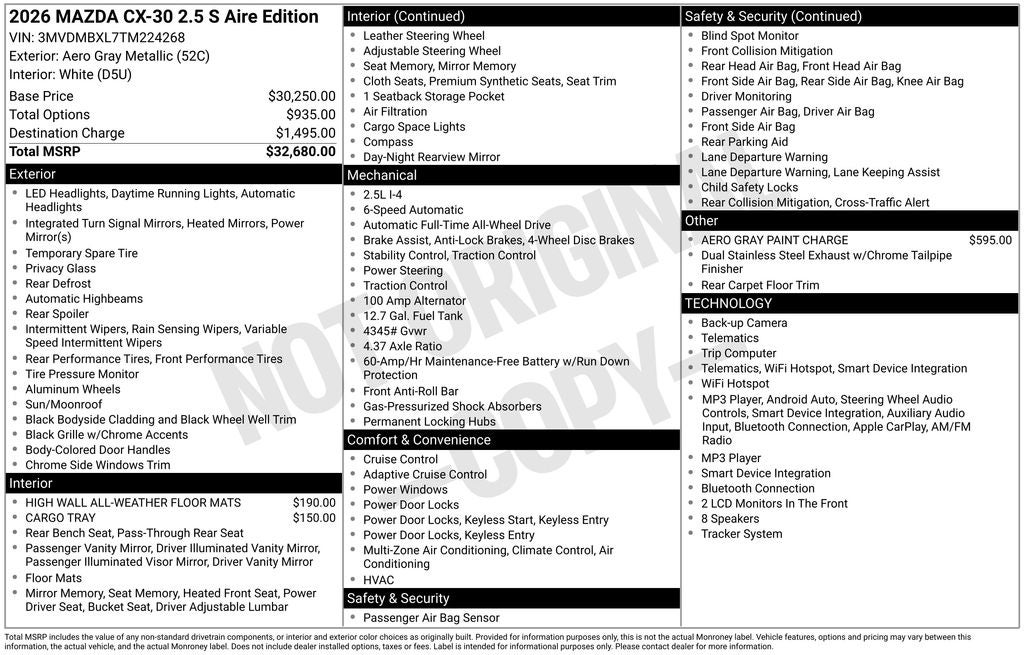 2026 Mazda Mazda CX-30 2.5 S Aire Edition