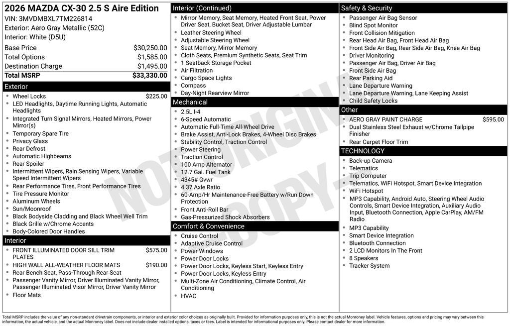 2026 Mazda Mazda CX-30 2.5 S Aire Edition