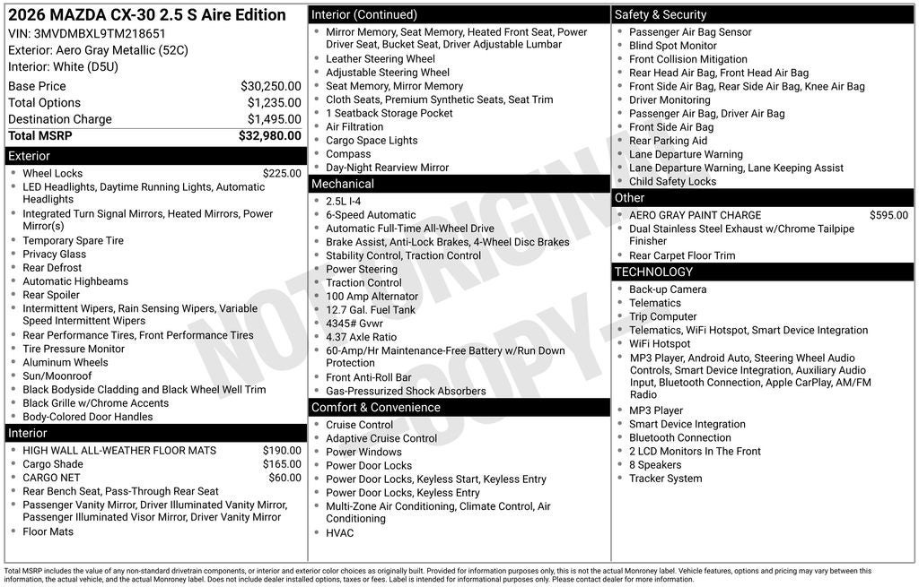 2026 Mazda Mazda CX-30 2.5 S Aire Edition