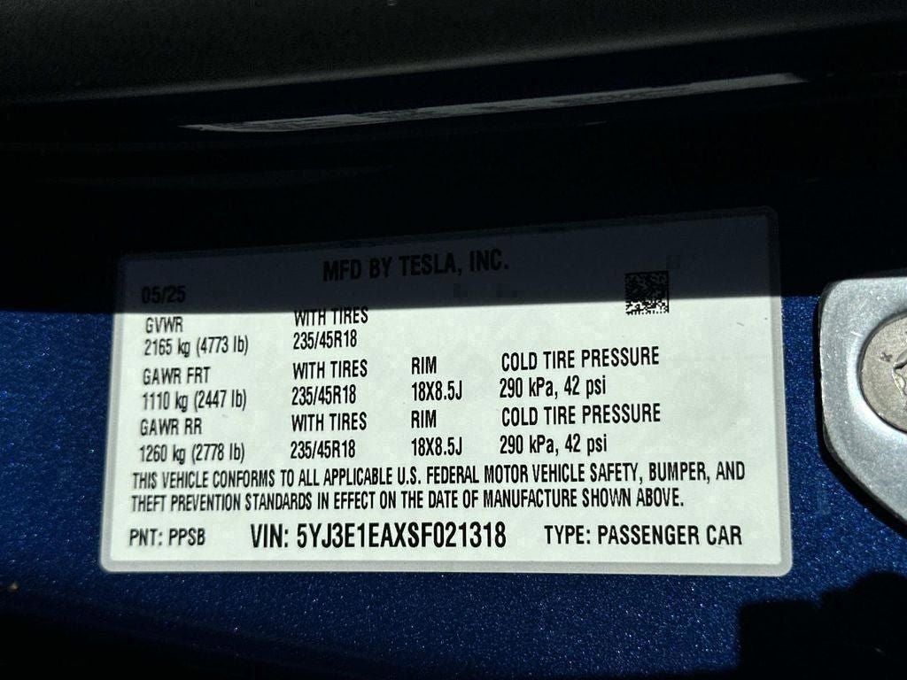 2025 Tesla Model 3 Long Range