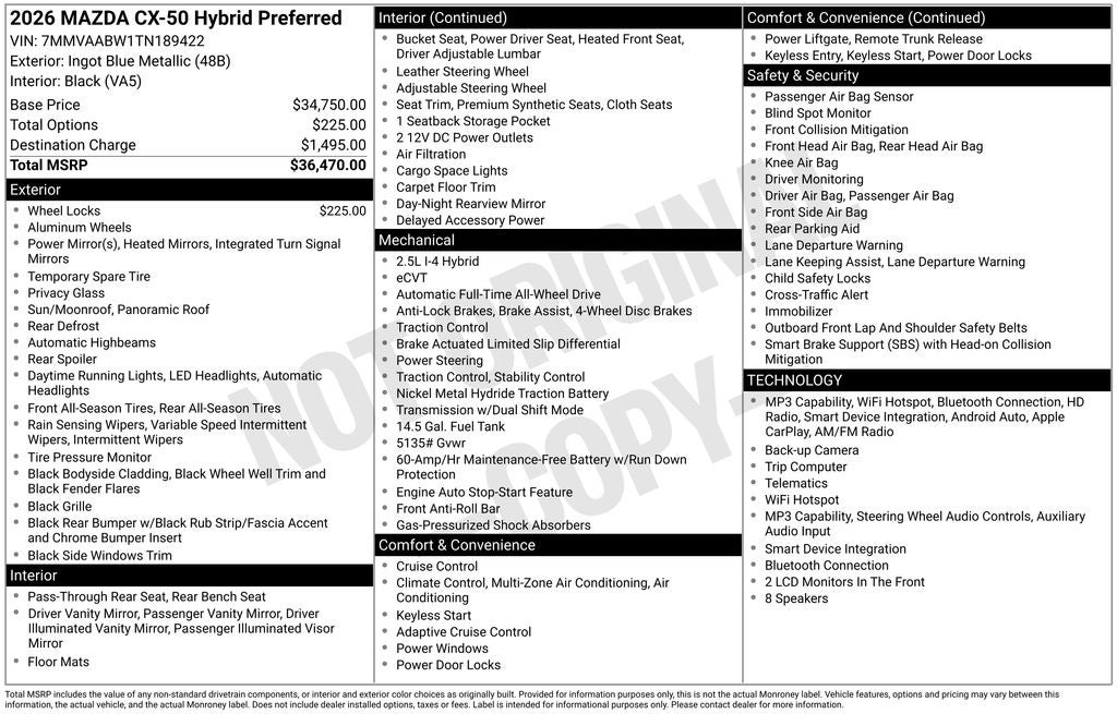 2026 Mazda Mazda CX-50 Hybrid Preferred AWD