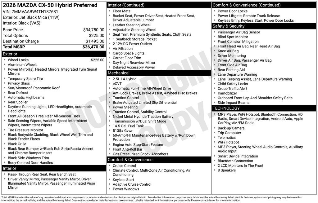 2026 Mazda Mazda CX-50 Hybrid Preferred AWD