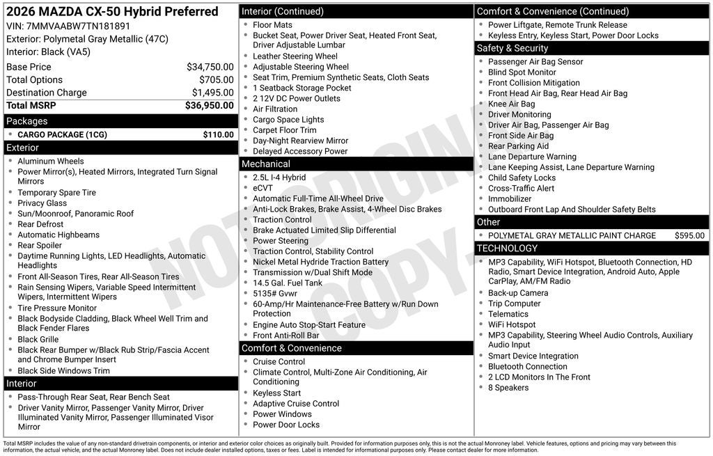 2026 Mazda Mazda CX-50 Hybrid Preferred AWD