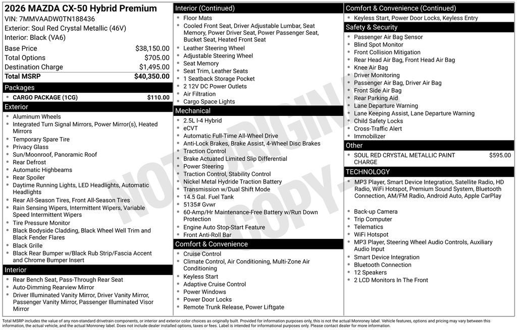 2026 Mazda Mazda CX-50 Hybrid Premium AWD
