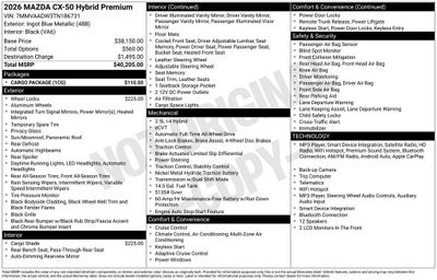 2026 Mazda Mazda CX-50 Hybrid Premium AWD