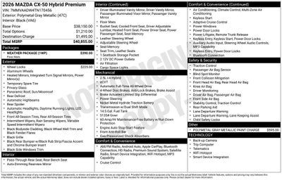 2026 Mazda Mazda CX-50 Hybrid Premium AWD