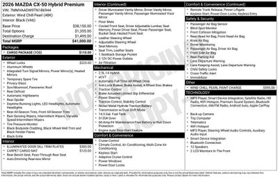 2026 Mazda Mazda CX-50 Hybrid Premium AWD
