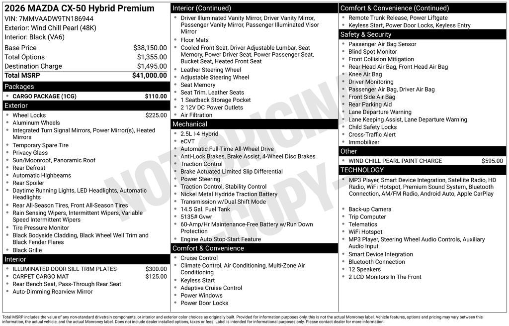 2026 Mazda Mazda CX-50 Hybrid Premium AWD