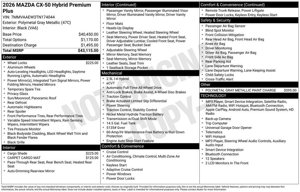 2026 Mazda Mazda CX-50 Hybrid Premium Plus