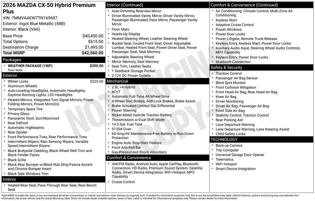 2026 Mazda Mazda CX-50 Hybrid Premium Plus AWD