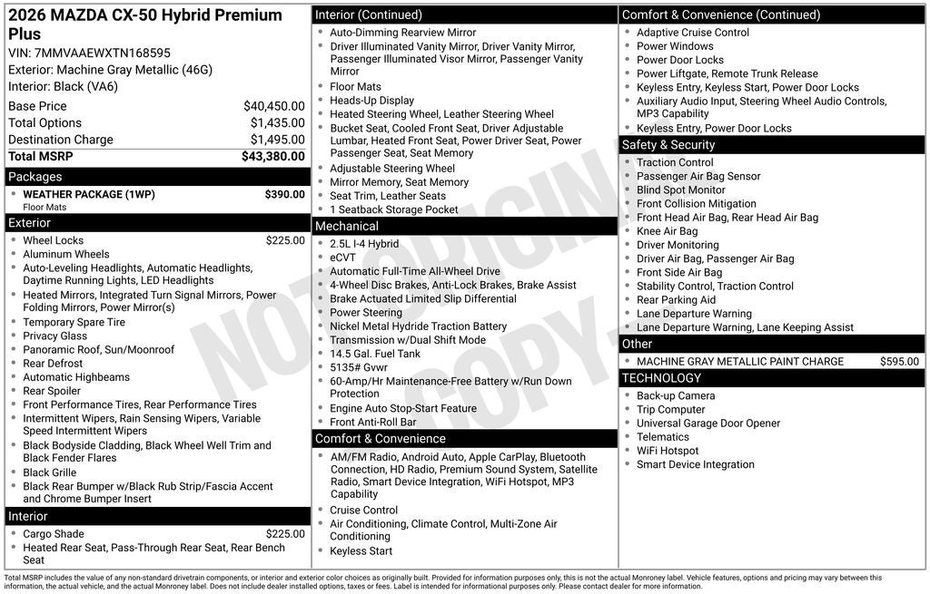 2026 Mazda Mazda CX-50 Hybrid Premium Plus