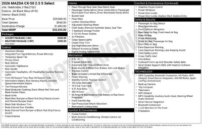 2026 Mazda Mazda CX-50 2.5 S Select AWD