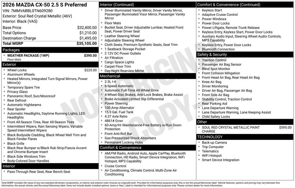 2026 Mazda Mazda CX-50 2.5 S Preferred AWD