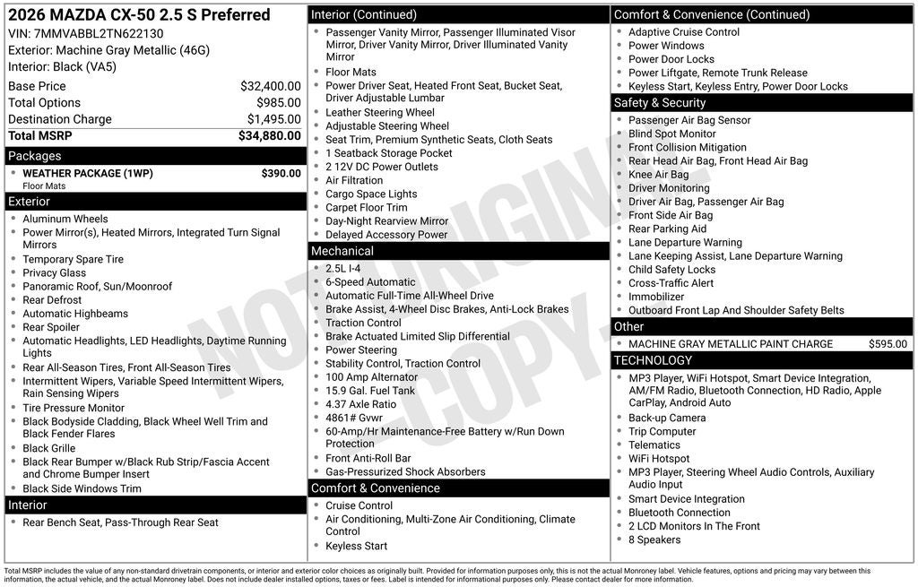 2026 Mazda Mazda CX-50 2.5 S Preferred AWD
