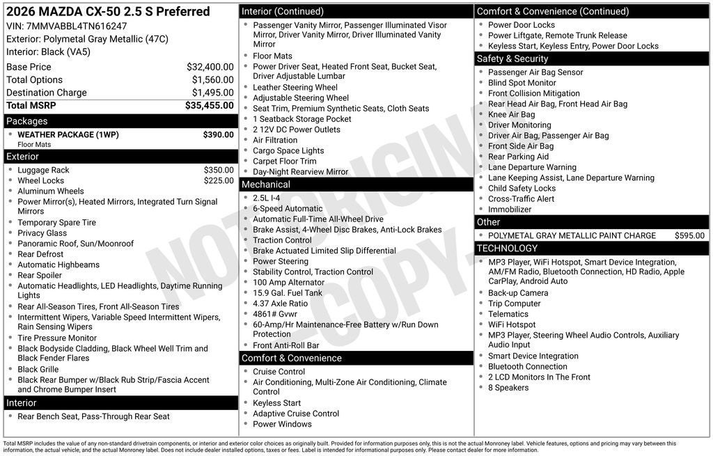 2026 Mazda Mazda CX-50 2.5 S Preferred AWD