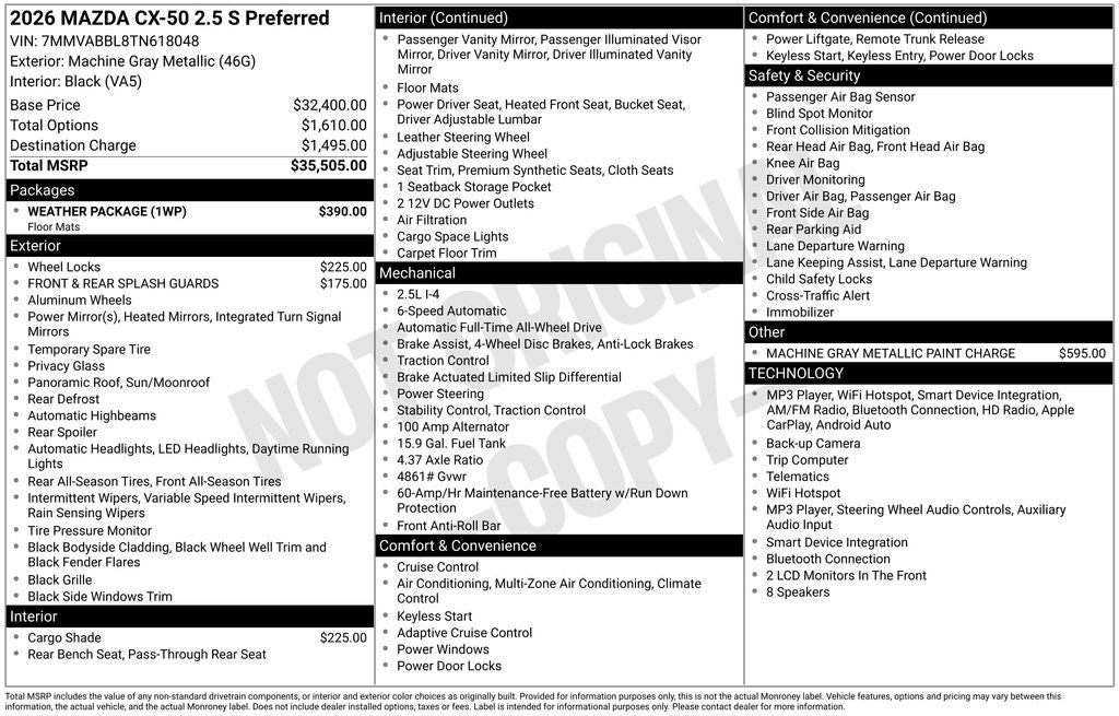 2026 Mazda Mazda CX-50 2.5 S Preferred AWD