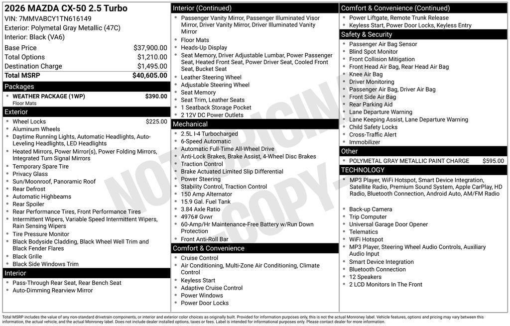 2026 Mazda Mazda CX-50 2.5 Turbo AWD