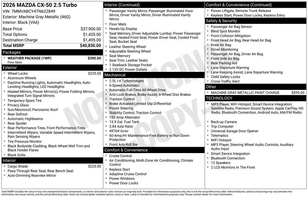 2026 Mazda Mazda CX-50 2.5 Turbo AWD