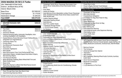 2026 Mazda Mazda CX-50 2.5 Turbo AWD
