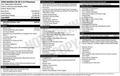 2026 Mazda Mazda CX-50 2.5 S Premium AWD