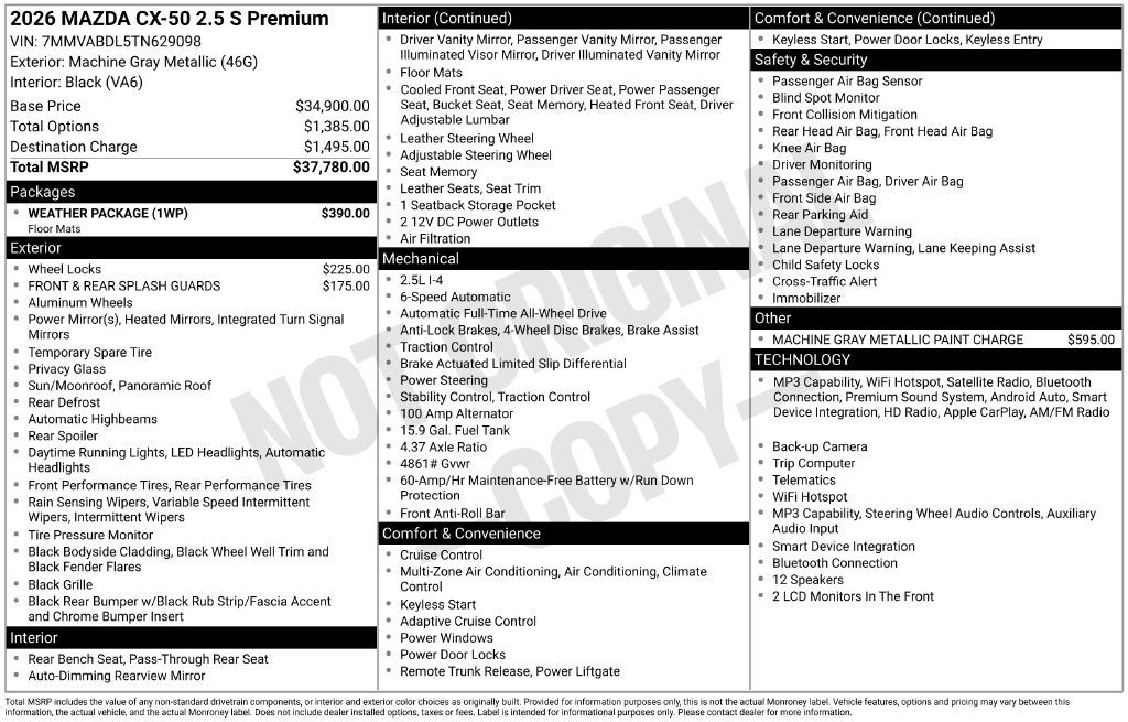 2026 Mazda Mazda CX-50 2.5 S Premium AWD