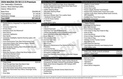 2026 Mazda Mazda CX-50 2.5 S Premium AWD
