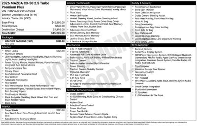 2026 Mazda Mazda CX-50 2.5 Turbo Premium Plus AWD