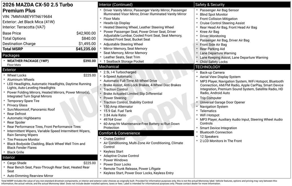 2026 Mazda Mazda CX-50 2.5 Turbo Premium Plus AWD