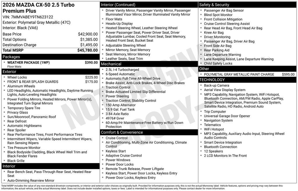 2026 Mazda Mazda CX-50 2.5 Turbo Premium Plus AWD