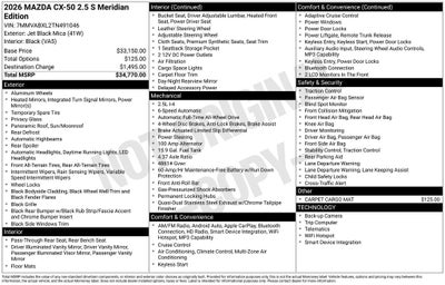 2026 Mazda Mazda CX-50 2.5 S Meridian Edition AWD