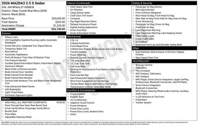 2026 Mazda Mazda3 Sedan 2.5 S
