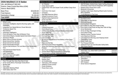 2026 Mazda Mazda3 Sedan 2.5 S