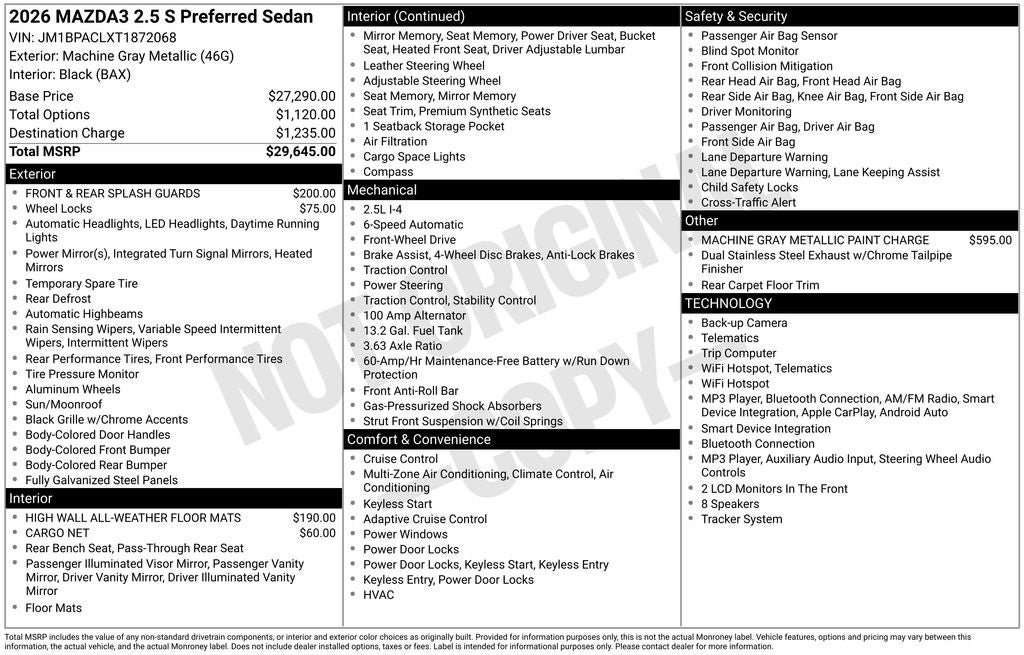 2026 Mazda Mazda3 Sedan 2.5 S Preferred