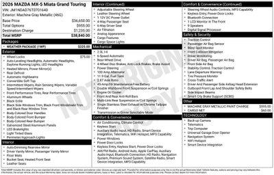 2026 Mazda Mazda MX-5 Miata Grand Touring